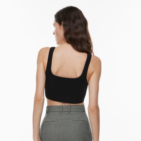 Babaton Sculpt Knit Squareneck Cropped Tank - Black - Picture 4 of 4